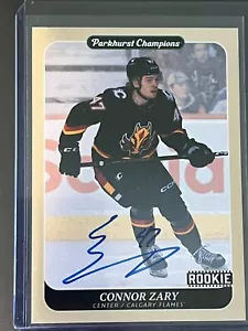 Connor Zary on Card Auto 2023-24 Parkhurst Rookie #86 RC Calgary Flames - Picture 1 of 2