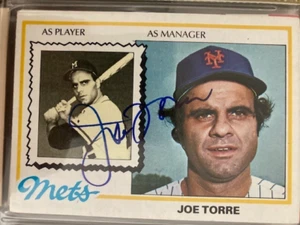 Autógrafo de los Mets de Nueva York - Joe Torre - 2 cartas - Jugador y gerente - Imagen 1 de 2