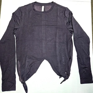 Athleta NIRVANA SIDE TIE TOP Shirt Gr. Medium - dunkelgrau Samsara Crop Crewneck - Bild 1 von 8