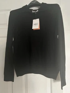 Chinti & Parker Black Wool And Cashmere Collared Jumper -M Black - Picture 1 of 2
