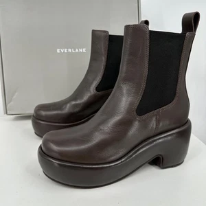 Everlane The Puffa Boot in Dark Brown sz 8.5 Chelsea Ankle 3.25" Chunky Platform - Picture 1 of 15