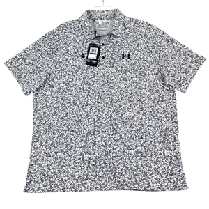 Under Armour Playoff Golf Polo Men Sz XL Golf Cart Logo White Loose Fit New - Picture 1 of 11