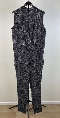 STREET ONE Damen Gr. 38 Overall Jumpsuit schwarz weiß Jumper ärmellos 91A - Bild 1 von 4