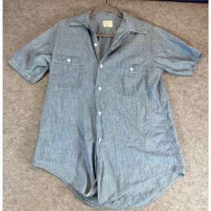 Vintage 70s JC Penney Big Mac Chambray Button Up Shirt Mens S Selvedge Cotton  - Picture 1 of 6