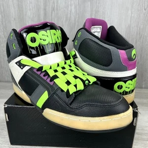 Osiris NYC 83 Black Neon Green Slime Purple Sz 12 Skater Scally Y2K Bronx  - Picture 1 of 9