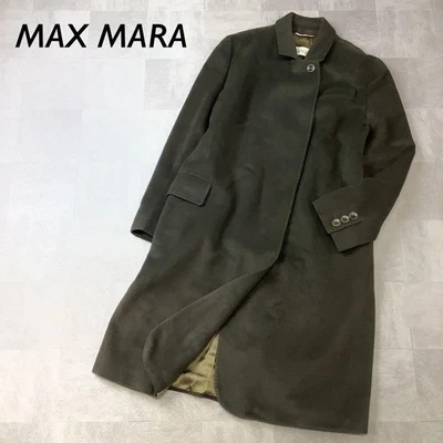 Max Mara Long Coat White Tag Bal collar coat Color Khaki green From Japan - Image 1 of 4