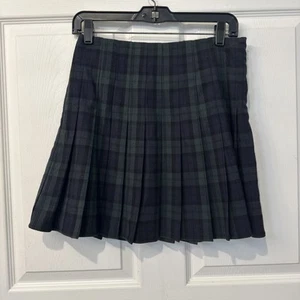 Minifalda corta plisada azul oscuro verde niña escolar Brandy Melville - Imagen 1 de 4