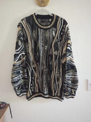 Suéter grande Baracuta por Tundra Canadá, vintage años 90, estilo Coogi Grampa  Foto 1 de 4