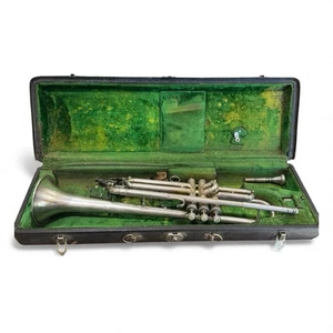 Vintage Conn Band Instrument 58 B Silver Plated Trumpet With Case - Picture 1 of 22
