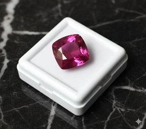 14.20 Ct Pigeon Blood Deep Red Color Burmese Red Ruby Cushion Cut Loose Gemstone - Picture 1 of 6
