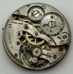 15 Jewels Trench Swiss Watch Movement Marvin 362 ? Vintage Parts Repair 28.8mm - Picture 1 of 20