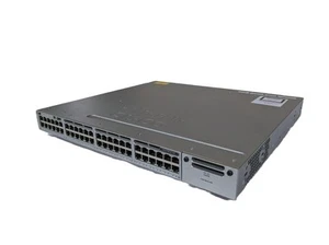 Cisco Catalyst WS-C3850-48F-E 48-portowy przełącznik sieciowy PoE Ethernet PWR-C1-715WAC - Zdjęcie 1 z 7