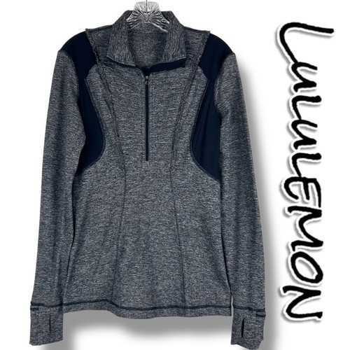 VETEMENTS Lululemon Run Your Heart Out Pullover Heathered Giacca Nera Donna Taglia 8