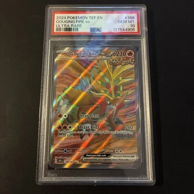 PSA 10 GEM MINT Gouging Fire ex Ultra Rare 188/162 Temporal Forces TEF Pokemon - Image 1 of 2