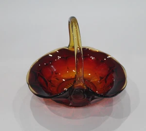 Indiana Tiara Glass Amberina Sunset Constellation Basket Bowl with Handle 330B - Picture 1 of 7