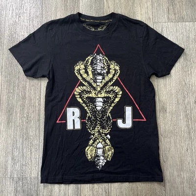 Camiseta Robin's Jeans Logo Metálico Alas Doradas Talla Pequeña Negra Streetwear Foto 1 de 4