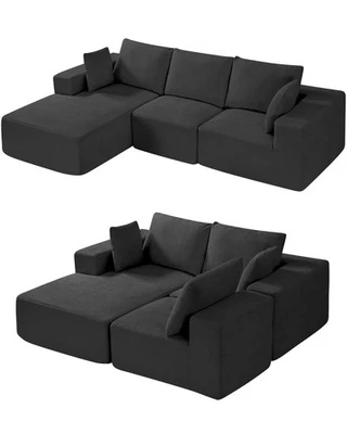 Sofá seccional modular VEVOR sofá nube en forma de L con chaise y cojín negro Foto 1 de 4