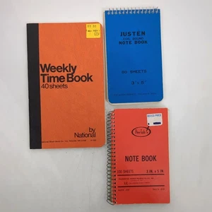 Vintage Notizblöcke Lot Spulengebunden Zeitbuch Notizbücher - Bild 1 von 13