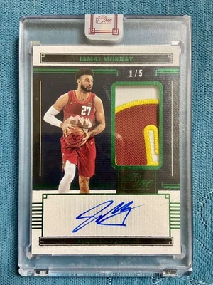 2020-21 Panini One And One Jamal Murray Emerald Patch Auto 1/5 Ebay 1/1 GU GW - Image 1 of 2