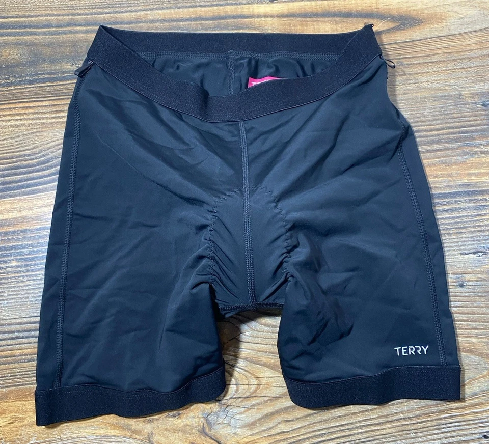 Shorts/forro acolchoado feminino de ciclismo universal Terry tamanho pequeno S preto - Imagem 1 de 4