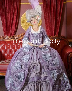 18. Antoinette Kostüm viktorianische Ballkleider gerafftes plissiertes Korsett Rokoko - Bild 1 von 9