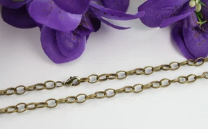 12PCS Antiqued Bronze 8X5.6mm Oval chain necklaces 16" 18" 20" 22" 24" - Picture 1 of 1