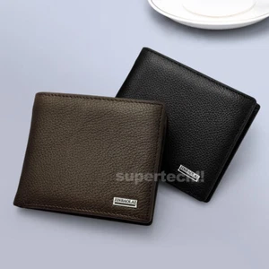 Genuine Mens Leather Wallet Cowhide Coin Purse Wallet Multiple Card Slots New AU - Picture 1 of 11