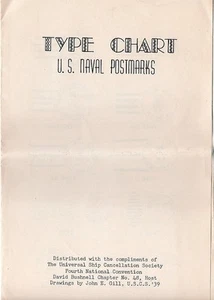1940's US Naval Postmarks Type Chart Booklet - Picture 1 of 2