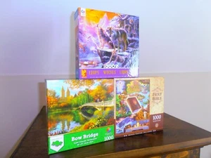Lot of 3-1000 Pc puzzles- Mixed titles - Picture 1 of 4