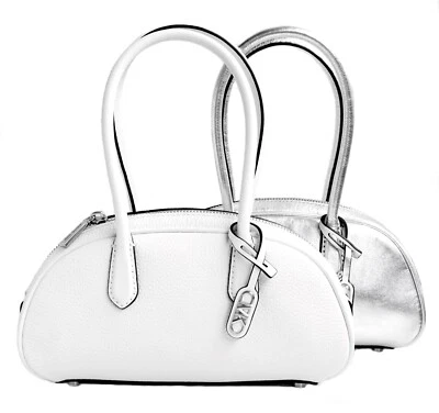 Michael Kors Bag Handbag Lulu SM Handle Satchel Leather Optic White New - Image 1 of 4