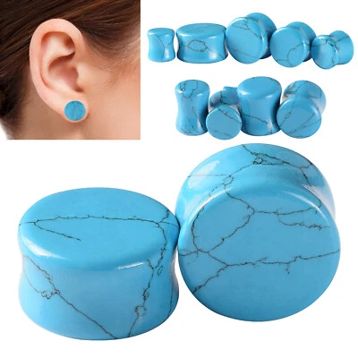 2件装石质耳塞仪表隧道扩展器拉伸器双喇叭塞套装 — 第 1/4 张图片