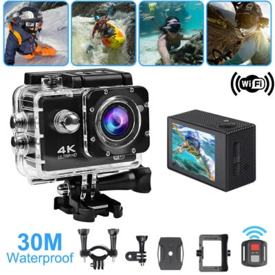 2" 4K Action Camera Sport Video Wifi Remote For Go Pro Camera Waterproof DVR DV - Image 1 of 4