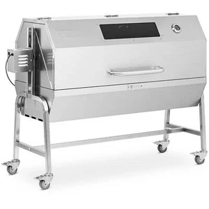 Edelstahl Spanferkelgrill Spießgrill Abdeckung mit Thermometer Grillmotor 40kg - Bild 1 von 7