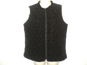 Chico's Women's Size 1 Small 8/10, Quilted Vest, Black, Zippered Front Closure - Picture 1 of 7