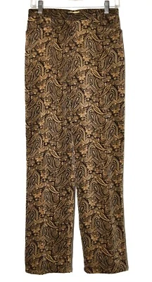 Jones New York Country Brown Paisley Cotton Stretch Corduroy 29x33 Pants Size 6 - Image 1 of 4