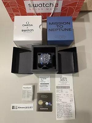 Omega X Swatch Moonswatch Mission To Neptune Watch -Authentic- With Receipt - Image 1 of 4