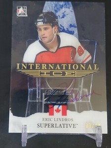 2015-16 Leaf ITG Superlative Eric Lindros International Ice Blue Auto /10 II-EL1