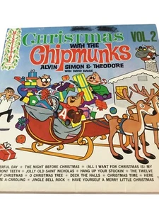 Christmas With The Chipmunks Vintage Vinyl Record Alvin Simon Theodore V. 2 1963 - Foto 1 di 6