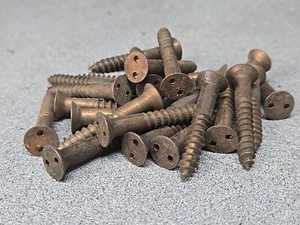25pcs Brass Tamper Resistant Spanner Drive Flat Head Wood Screw #12 X 1-1/2" - Picture 1 of 6