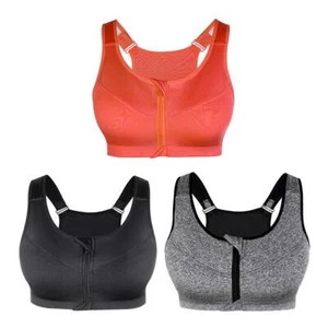 Women Sports Bra High Impact Support Workout Yoga Shock Absorber Black - Picture 1 of 22
