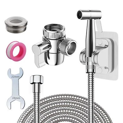 Kit Douchette WC avec Vanne 3 Voies et Tuyau 2m Kit de Bidet de Toilette avec... - Photo 1/4