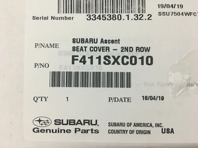 Fundas de asiento para sillas de capitán Subaru Ascent 2019-2025 2 filas F411SXC011 genuinas Foto 1 de 2