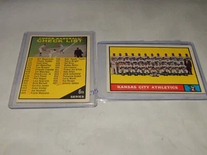 1961 Topps Baseball Lot Of 2 Cards # 437 UNUSED Checklist & Athletics Team # 297 - Picture 1 of 5