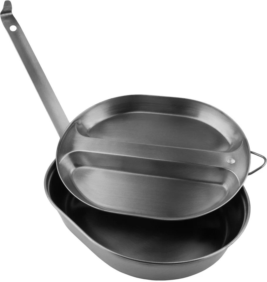 STORFISK FISHING & MORE Camping Geschirr Edelstahl US BW Militär Outdoor Kochgeschirr Pfanne Teller