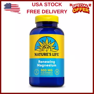 Nature’S Life Renewing Magnesium 500 Mg - Magnesium Citrate, Magnesium Malate... - Picture 1 of 24