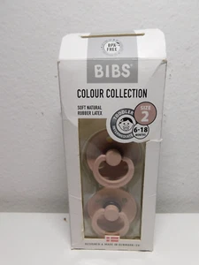 Bibs Colour Collection Soft Natural Rubber Latex Round Pacifiers Size 2 Pink - Picture 1 of 1