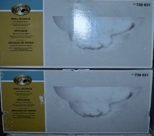 2/ LOT Hampton Bay 1 Light Faux Alabaster Shade Wall Sconce 739831