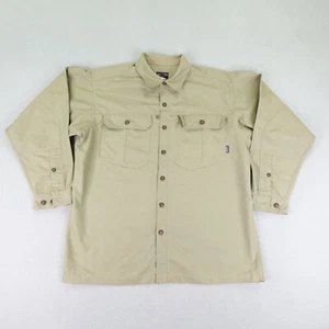 Vintage Patagonia Shirt Mens Medium Khaki Tan Button Up Utility Outdoors Y2K - Picture 1 of 12