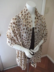Neu mit Etikett schöner rechteckiger Schal/Halstuch/Fransen aus Turinwolle mit Tierdruck - 98 $ - Bild 1 von 11