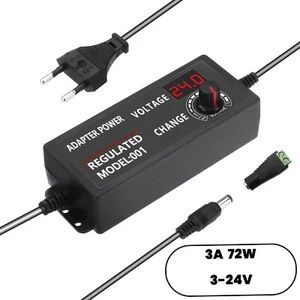 3A Einstellbares Netzteil Adapter 3V-24V LED Steckernetzteil Regelbar DE - Bild 1 von 6